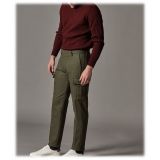 Cruna - Raval Cargo Wool Trousers - 476 - Army - Handmade in Italy - Luxury High Quality Pants