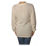 Patrizia Pepe - Sweater with Front and Back Opening - White - Pullover - Made in Italy - Luxury Exclusive Collection