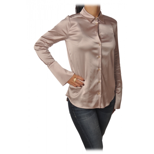 Patrizia Pepe - Long Sleeve Shirt with Buttons - Antique Pink - Shirt - Made in Italy - Luxury Exclusive Collection