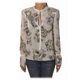 Patrizia Pepe - Soft Blouse in Dragon Pattern - White - Shirt - Made in Italy - Luxury Exclusive Collection