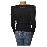 Patrizia Pepe - Sweater V-neck Model with Shoulder Straps - Black - Pullover - Made in Italy - Luxury Exclusive Collection