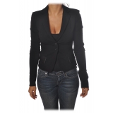 Patrizia Pepe - Jacket Two Buttons with Flaps in Faux Leather - Black - Jacket - Made in Italy - Luxury Exclusive Collection