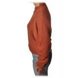 Patrizia Pepe - Sweater Wide Model with Crater Neck - Dark Orange - Pullover - Made in Italy - Luxury Exclusive Collection