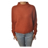 Patrizia Pepe - Sweater Wide Model with Crater Neck - Dark Orange - Pullover - Made in Italy - Luxury Exclusive Collection