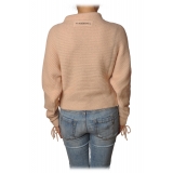 Patrizia Pepe - Sweater Wide Model with Crater Neck - Light Pink - Pullover - Made in Italy - Luxury Exclusive Collection