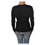 Patrizia Pepe - Sweater with Opening on the Shoulder - Black - Pullover - Made in Italy - Luxury Exclusive Collection