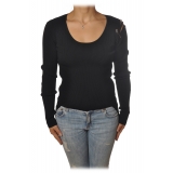 Patrizia Pepe - Sweater with Opening on the Shoulder - Black - Pullover - Made in Italy - Luxury Exclusive Collection