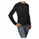 Patrizia Pepe - Crew-neck Sweater with Armhole Detail - Black - Pullover - Made in Italy - Luxury Exclusive Collection
