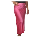 Patrizia Pepe - Midi Skirt High Waist Satin Effect - Shocking Pink - Skirt - Made in Italy - Luxury Exclusive Collection