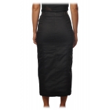 Patrizia Pepe - Sheath Model Midi Skirt in Denim - Black - Skirt - Made in Italy - Luxury Exclusive Collection