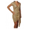 Patrizia Pepe - Abito Modello a Tubino di Paillettes - Oro - Abito - Made in Italy - Luxury Exclusive Collection