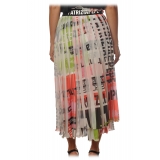 Patrizia Pepe - Midi Skirt Plissè Effect in Pattern - Multicolor - Skirt - Made in Italy - Luxury Exclusive Collection