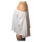 Patrizia Pepe - Camicia Modello Blusa con Elastico - Bianco - T-Shirt - Made in Italy - Luxury Exclusive Collection