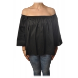 Patrizia Pepe - Camicia Modello Blusa con Elastico - Nero - T-Shirt - Made in Italy - Luxury Exclusive Collection