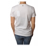 Patrizia Pepe - T-shirt Girocollo con Stampa e Strass - Bianco - T-Shirt - Made in Italy - Luxury Exclusive Collection