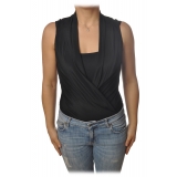 Patrizia Pepe - Body Sleeveless with Crossed V-neck - Black - Shirt - Made in Italy - Luxury Exclusive Collection