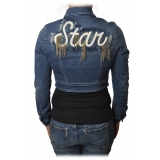 Patrizia Pepe - Giacca Modello Corto di Jeans - Denim - Giacca - Made in Italy - Luxury Exclusive Collection