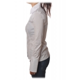 Patrizia Pepe -  Long Sleeve Shirt with Visible Buttons - White - Shirt - Made in Italy - Luxury Exclusive Collection