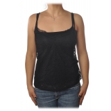 Patrizia Pepe - V-neck Tank Top in Stretch Lace - Black - T-shirt - Made in Italy - Luxury Exclusive Collection