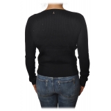 Patrizia Pepe - Crew-neck Ribbed Sweater - Black - Pullover - Made in Italy - Luxury Exclusive Collection