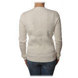 Patrizia Pepe - Cardigan Model with Buttons and V-neck - White - Pullover - Made in Italy - Luxury Exclusive Collection