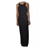 Patrizia Pepe - Close-Fitting Long Dress Sleeveless - Black - Dress - Made in Italy - Luxury Exclusive Collection