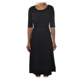 Patrizia Pepe - 3/4 Sleeves Dress Below the Knee - Black - Dress - Made in Italy - Luxury Exclusive Collection