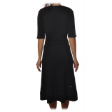 Patrizia Pepe - 3/4 Sleeves Dress Below the Knee - Black - Dress - Made in Italy - Luxury Exclusive Collection