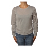 Patrizia Pepe - Sweater Crew-neck in Laminated Yarn - Light Grey - Pullover - Made in Italy - Luxury Exclusive Collection