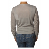 Patrizia Pepe - Sweater Crew-neck in Laminated Yarn - Light Grey - Pullover - Made in Italy - Luxury Exclusive Collection