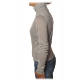 Patrizia Pepe - High Collar Sweater in Laminated Yarn - Light Grey - Pullover - Made in Italy - Luxury Exclusive Collection