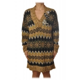 Pinko - Jaquard Boucle Knit Dress - Yellow/green/Black - Dress - Made in Italy - Luxury Exclusive Collection