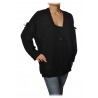 Pinko - Cardigan Over Effetto Sfrangiato - Nero - Maglione - Made in Italy - Luxury Exclusive Collection