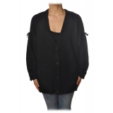 Pinko - Cardigan Oversize Fringed Effect - Black - Sweater - Made in Italy - Luxury Exclusive Collection