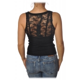 Pinko - Tank Top Sierra Leone Slim Fit with Lace Back - Black - Top - Made in Italy - Luxury Exclusive Collection