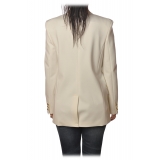 Pinko - Jacket Chinotto3 Double-breasted with Gold Buttons - White - Jacket - Made in Italy - Luxury Exclusive Collection