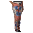 Pinko - Trousers Phebe5 Soft Leg in Pattern - Red/Blue - Trousers - Made in Italy - Luxury Exclusive Collection