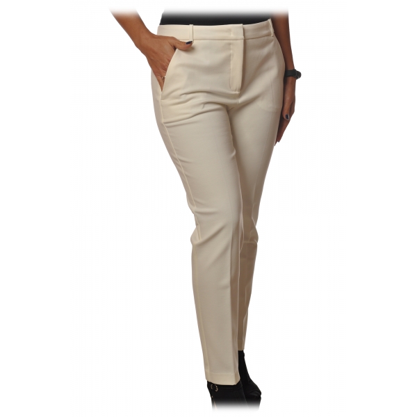 pleated waist cigarette trousers