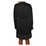 Pinko - Guarino Dress Mini with Fringes and Rhinestones - Black - Dress - Made in Italy - Luxury Exclusive Collection