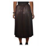 Pinko - Skirt Montare1 Midi Pleated Effect - Brown - Skirt - Made in Italy - Luxury Exclusive Collection