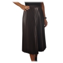 Pinko - Skirt Montare1 Midi Pleated Effect - Brown - Skirt - Made in Italy - Luxury Exclusive Collection