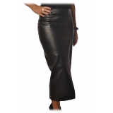 Pinko - Sheath Skirt Nebbia in Faux Leather - Black - Skirt - Made in Italy - Luxury Exclusive Collection