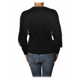 Pinko - Sweater Coperto Oversized with Fringes - Black - Sweater - Made in Italy - Luxury Exclusive Collection