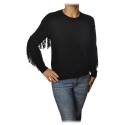 Pinko - Sweater Coperto Oversized with Fringes - Black - Sweater - Made in Italy - Luxury Exclusive Collection