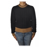 Pinko - Sweater Asciutto in Squared Wool - Black/Beige - Sweater - Made in Italy - Luxury Exclusive Collection
