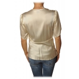 Pinko - Blouse William with Tulip-Shaped Sleeves in Silk - Ivory - Shirt - Made in Italy - Luxury Exclusive Collection