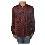 Pinko - Blouse Aristide with Long Sleeve in Silk Fantasy - Red/Black - Shirt - Made in Italy - Luxury Exclusive Collection