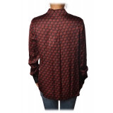 Pinko - Blouse Aristide with Long Sleeve in Silk Fantasy - Red/Black - Shirt - Made in Italy - Luxury Exclusive Collection