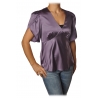 Pinko - Blouse William with Tulip-Shaped Sleeves in Silk - Purple - Shirt - Made in Italy - Luxury Exclusive Collection
