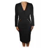 Pinko - Sheath Dress Quintino with Long Sleeve and V-neck - Black - Dress - Made in Italy - Luxury Exclusive Collection